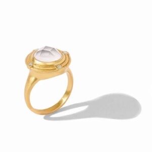 JULIE VOS • Astor Ring in Iridescent Clear Crystal White size 8